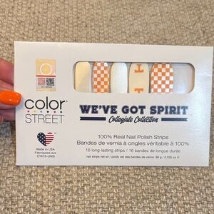 Tennessee Color Street Collegiate Nail Strips - Orange Checkered and White